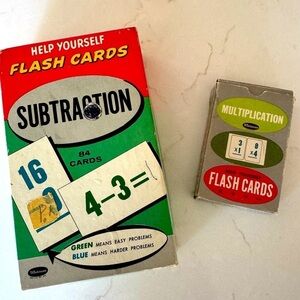 Whitman Flash Cards Set - Set of TWO Large and Small / Subtraction / Multiply